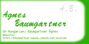 agnes baumgartner business card